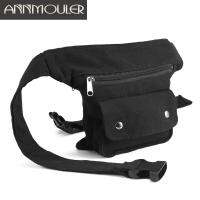 【YF】 Annmouler Brand Pack Large Capacity Waist Canvas Side Multipockets for