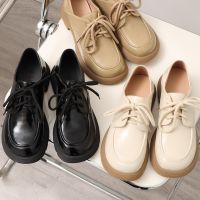 สุภาพสตรีหนา Soled Lace-Up Loafers ฤดูใบไม้ร่วง Retro Mary Jane รองเท้า Casual Anti-Slip Loafers