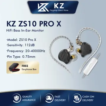  KZ ZS10 Pro X Gaming Earbuds, KZ in Ear Monitor,Upgraded 4BA  1DD KZ in Ear Monitor Headphone Multi Driver in Ear IEM Earphone with  Silver-Plated Recessed 2Pin Cable for Audiophile (Dark