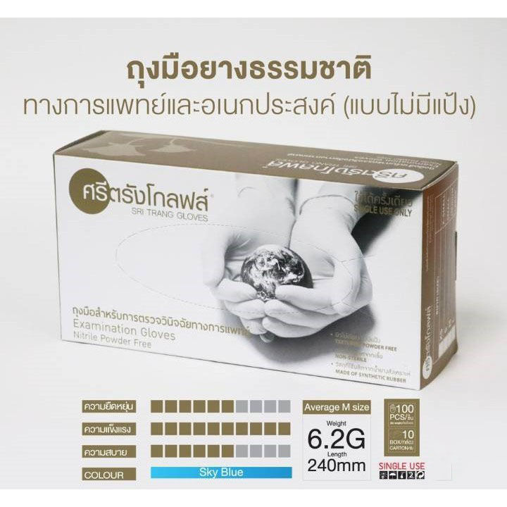 ถุงมือไนไตร-ถุงมือยางไนไตรฟ้า-กล่องสีทอง-ไม่มีแป้ง-100ชิ้น-ถุงมือยางแพทย์-ถุงมือยางทำงาน-ถุงมืออนามัย-ถุงมือทนร้อน-ถุงมือพยาบาล-s-m-l