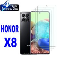 2/4Pcs Tempered Glass For HONOR X8 Screen Protector Glass Film