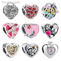 European and American creative heart shaped oil dripping charm beads are suitable for Pandora bracelets DIY womens jewelry