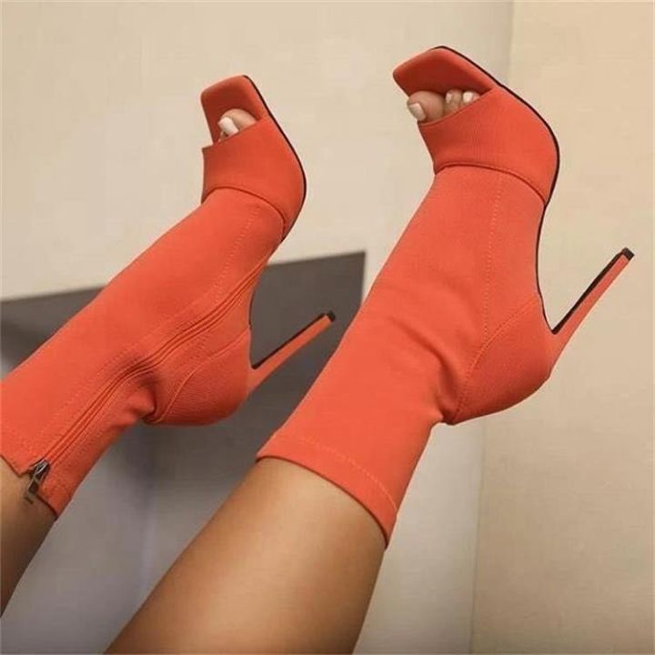 New Women's Shoes Fashion Square Head Fish Mouth Fashion Middle