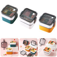 Bento Lunch Box 2 Compartments Lunch Container with Leak Proof Lid Dividers Food Storage Container for Office Student Travel