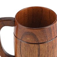 hotx【DT】 400ml Drinking Cup Camping with Handle Wood Mug for Outdoor
