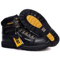 ๑✸ Loveu CAT Mens First Layer Cowhide Martin Bootsรองเท้าเซฟตี้ผู้ชายรองเท้าบูทหุ้มข้อหนังแท้ Ankle Work Steel Toe Saf