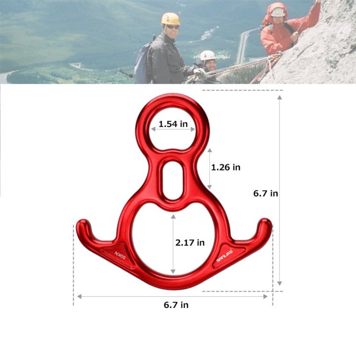 ขายดี-egxtrb-sanlike-อุปกรณ์กู้ภัยปีนผาอะลูมินัมอัลลอย8เชือกคำ-50kn-อุปกรณ์บีเลย์โรยตัวสำหรับปืนไต่เขา