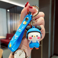 Cute Cartoon Duck Doll Keychain Creative Anime Soft Rubber Duck Children Bag Pendant Key Ring Accessories Couples Charm Gift
