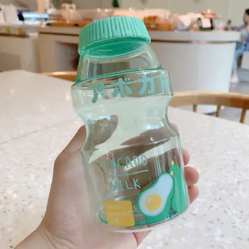 480ml Plastic Water Bottle Tour Drinking Bottle Yakult Shape Cute Lovely  Milk Carton Shaker Bottle for Kids / Girl /Adult Glass