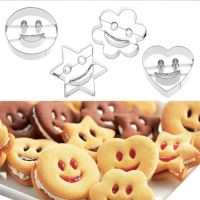 4pcs/set Mini Emoji Smiley Face Cookie Cutter Pastry Molds Stainless Steel Biscuit Slice Cake Baking Mould