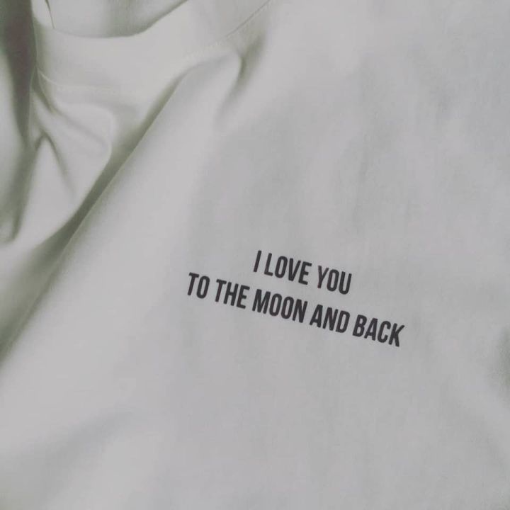 Áo Thun Unisex Cotton In Chữ I Love You To The Moon And Back | Lazada.Vn