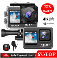 NEW 2022 Nanotech Actionกล้อง 4K 60FPS EIS ACTION CAMERA มีระบบกันสั่น ต่อไมค์นอกได้ พร้อมรีโมท อุปกรณ์ครบชุด พร้อมส่ง