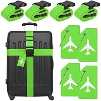 【YD】 Set 1pcs Luggage with 1 Pcs Tag Silicone Adjustable Suitcase Name ID Card Accessory