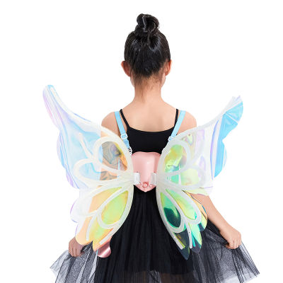 Boyroom 2023 ใหม่ปีกผีเสื้อไฟฟ้าMoving Fairy Wingsสำหรับสาวผู้หญิงเรืองแสงเงาเจ้าหญิงปีกสำหรับวันเกิด