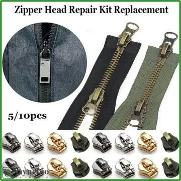 5/10/20/ Pcs Zipper Pull Replacement Zipper Repair Kit Zipper Slider Pull  Tab Universal Zipper Fixer Metal Zipper Head