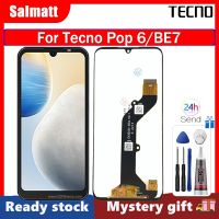 Salmatt หน้าจอดั้งเดิมสำหรับ Tecno Pop 6 BE7สัมผัสหน้าจอ LCD หน้าจอดิจิตอลแทนการประกอบสำหรับ Tecno Pop 6/BE7พร้อมกรอบกลางสำหรับ BE7 Tecno Pop 6