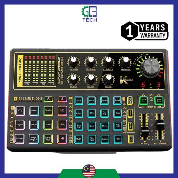 ☁ Professional Live Sound Card External Voice Changer Audio Mixer Kit