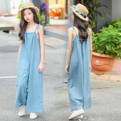 Childrens Overalls  Summer New Girl Jumpsuit Fashion Plaid Overalls for Kids Clothes Casual Teens Rompers Girls Pants 10 Y