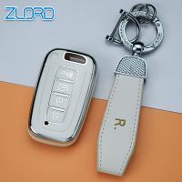 dvfggv 4 Button TPU Car Key Fob Shell Cover Keychain for KIA Forte Sportage K2 K5 for Hyundai Genesis Coupe Sonata Ix35 Smart Key Case