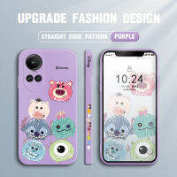 Case4you สำหรับ OPPO Reno10 Pro 5G เคสลายการ์ตูนปักมหาวิทยาลัยมอนสเตอร์สเตทโทรศัพท์ดีไซน์เคสกล้องคลุมทั้งหมดปลอกซิลิโคนน้ำรูปแบบขอบสี่เหลี่ยม