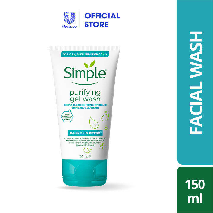 Simple Daily Skin Detox Purifying Gel Wash with Thyme, Zinc & Witch