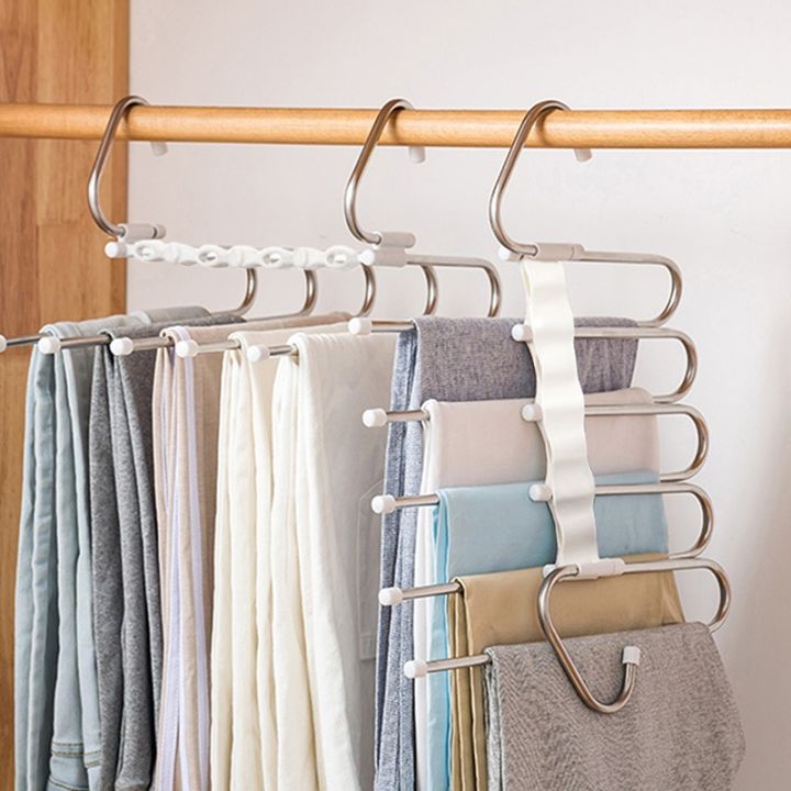 5-in-1-hanger-for-clothes-multifunctional-storage-rack-adjustable-clothes-rack-closet-storage-stainless-steel-trouser-hanger