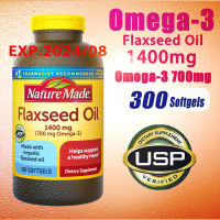 Nature made Flaxseed oil 1400mg Omege-3 300 softgels tablets