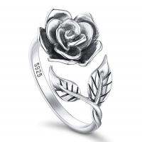 Delysia King Simplicity Size Adjustable Rose Ring Plant Antique Versatile Rings Gifts for Girlfriends