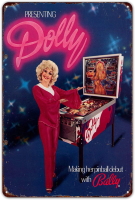 Zhongqingshop Sarcarse ป้ายดีบุก Vintage Novelty Wall Decor สำหรับ Patio Bar Ranch Gym ห้องซักรีด Dolly Parton Bally Pinball