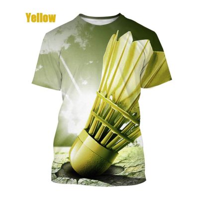 Hot sports men and women casual short-sleeved badminton 3d printing T-shirt breathable and comfortable soft T-shirt