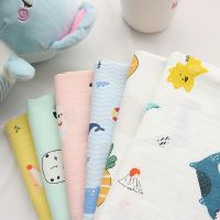 【jw】▪♠  150x50cm Cotton Baby Fabric Layer Gauze Super Soft Absorbent Cartoon Saliva Blanket