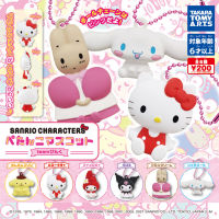 TAKARA TOMY Sanrio Watak ของเล่นกาชาปอง Hello Melodi Saya Cinnamoroll Kuromi ล็อกเกต Rantai Kunci Hiasan Kanak-Kanak