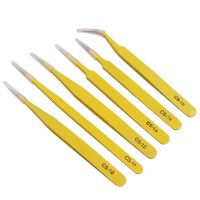 Anti Static Stainless Steel Tweezers Set for Electronics Phone Repairing Tool Eyebrow/Eyelash Tweezers