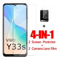 แก้วใส4IN1สำหรับ Vivo,Y20T เทมเปอร์ Y33S หน้าจอป้องกันหน้า Y12S Y21 Y31 Y51 Y33T Y53S Y72 5กรัม