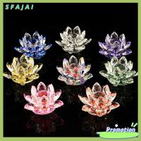 SFAJAI หลายสี เครื่องประดับโต๊ะที่ทับกระดาษ บ้านและสำนักงาน ของขวัญของชำร่วย การตกแต่งดอกบัว แก้วขนาดเล็ก งานหัตถกรรมแก้ว ตุ๊กตาคริสตัลรูปดอกบัว