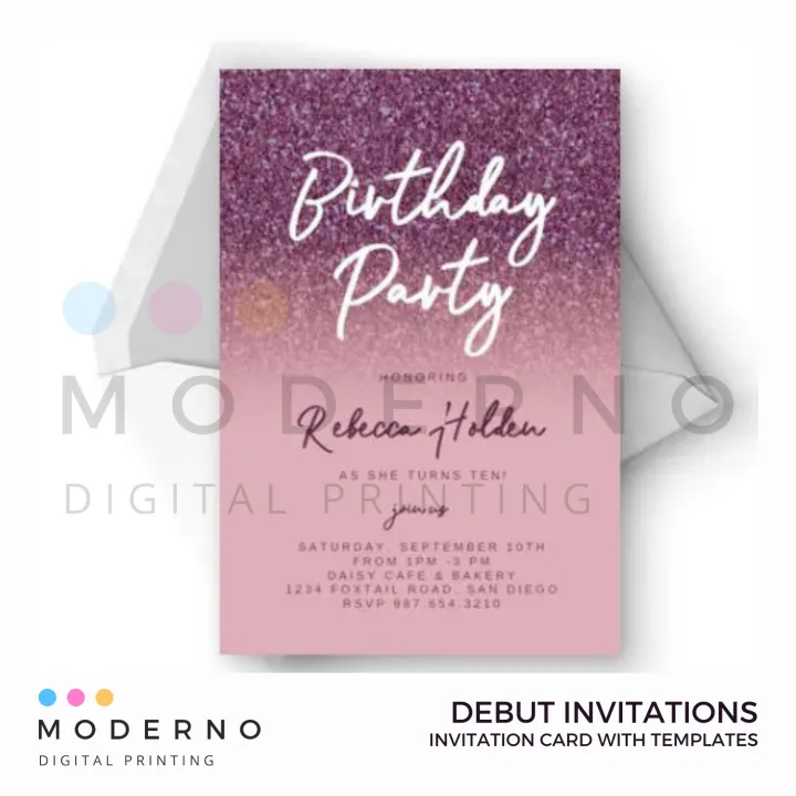 Debut and Birthday Invitation Card with Free Templates and Soft Copy |  Lazada PH