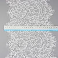 ；‘。、’ (3 Meters/Lot) 22Cm White Eyelash Lace Fabric Decoration Love Wedding Dress Accessories Handmade DIY Laces