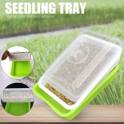 Bean Sprouts Double layer Dishes Plate Seedling Tray Home Flower Basket Flower Plant Nursery Plastic Pots Garden Hydroponic X9w0