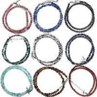 【CC】 4mm Tiger Sodalite Amazonite Labradorite Beads necklace multiple colors gifts for girls fashion choker