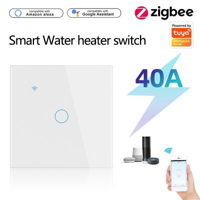 ❈❃▲ Tuya Zigbee Water Heater Switch With Luxuray Glass Panel Touch Sensor Smart Wall Switches Voice Remote Control For Alexa Google