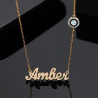 Customized Evil Eye Necklace With Name Personalized Gold Plated Stainless Steel Names Pendant For Women Jewelry Christmas Gift
