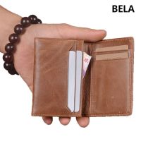 COD KKW MALL READY BELA Short Wallet Genuine Leather Portable Bifold Card Holder Purse Unisex