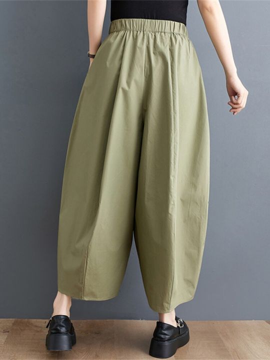 xitao-pants-irregular-solid-color-women-wide-leg-pants