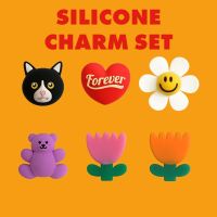 ☊☂ wiggle Silicone Set(6 ชิ้น) เครื่องประดับ จี้หัวเข็มขัดซิลิโคน รูปรองเท้า Jibbitz