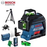 Bosch ระดับเลเซอร์สีเขียวเลเซอร์วัดระดับ GLL3-60XG 12เส้น360สำหรับเลเซอร์ระดับของตกแต่งบ้านกลางแจ้ง