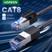 UGREEN Ethernet Cable CAT8 40Gbps 2000MHz RJ45 CAT 8 Networking Nylon Braided Internet Lan Cord for Laptops PS4 Router Network Cable for PC Router Modem PS4/PS3 Laptop TV Switch XBOX