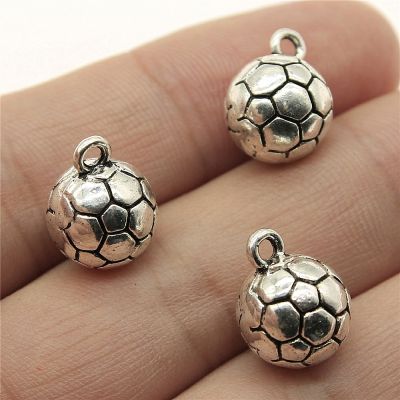 50pcs 11x11x11mm 3D Soccer Ball Charm Football Charms Wholesale For Jewelry Making Soccer Charms Wholesale 3D Soccer Ball