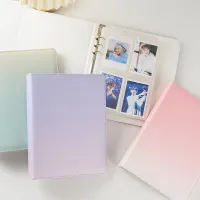 A5 PU Leather Gradient Color Photocard Binder Album Photos Cards Book Instax Mini Collect Scrapbooking Scrap Book Album  Photo Albums