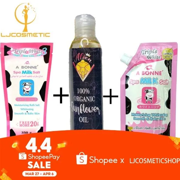 ABONNE SPA MILK SALT SCRUB AND SUNFLOWER OIL SKINCARE COMBO Milk Salt