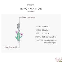 BAMOER Fashion Charm 925 Silver Fit Original celet Cactus